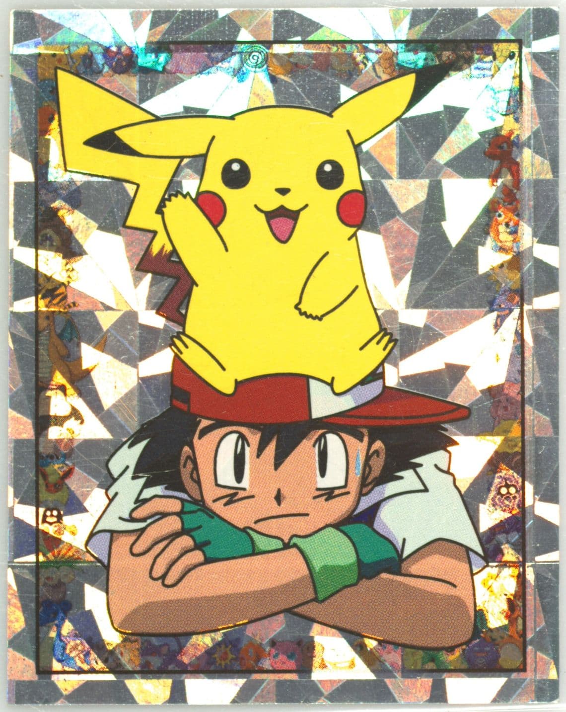 Ash & Pkachu-Prism Cracked Ice (S2) 1999 Merlin Pokemon