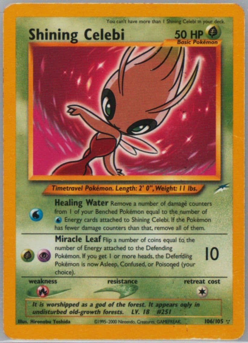 Shining Celebi Missing Foil (106) 2002 Pokemon Neo Destiny