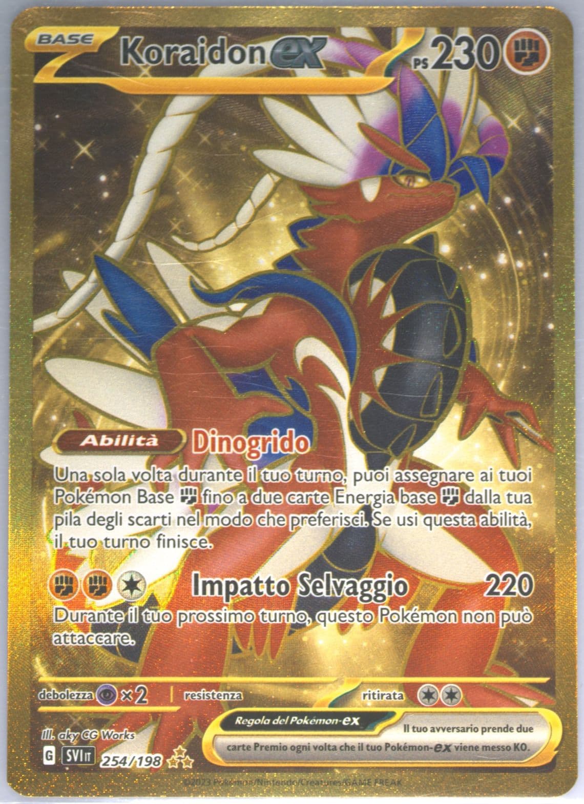 Koraidon EX Hyper Rare (254) 2023 Pokemon Italian Svi It-Scarlet & Violet
