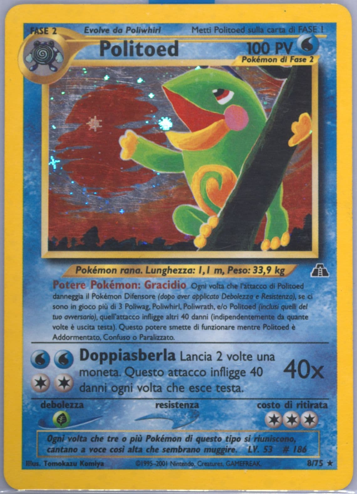 Politoed-Holo Italian (8) 2001 Pokemon Neo Discovery