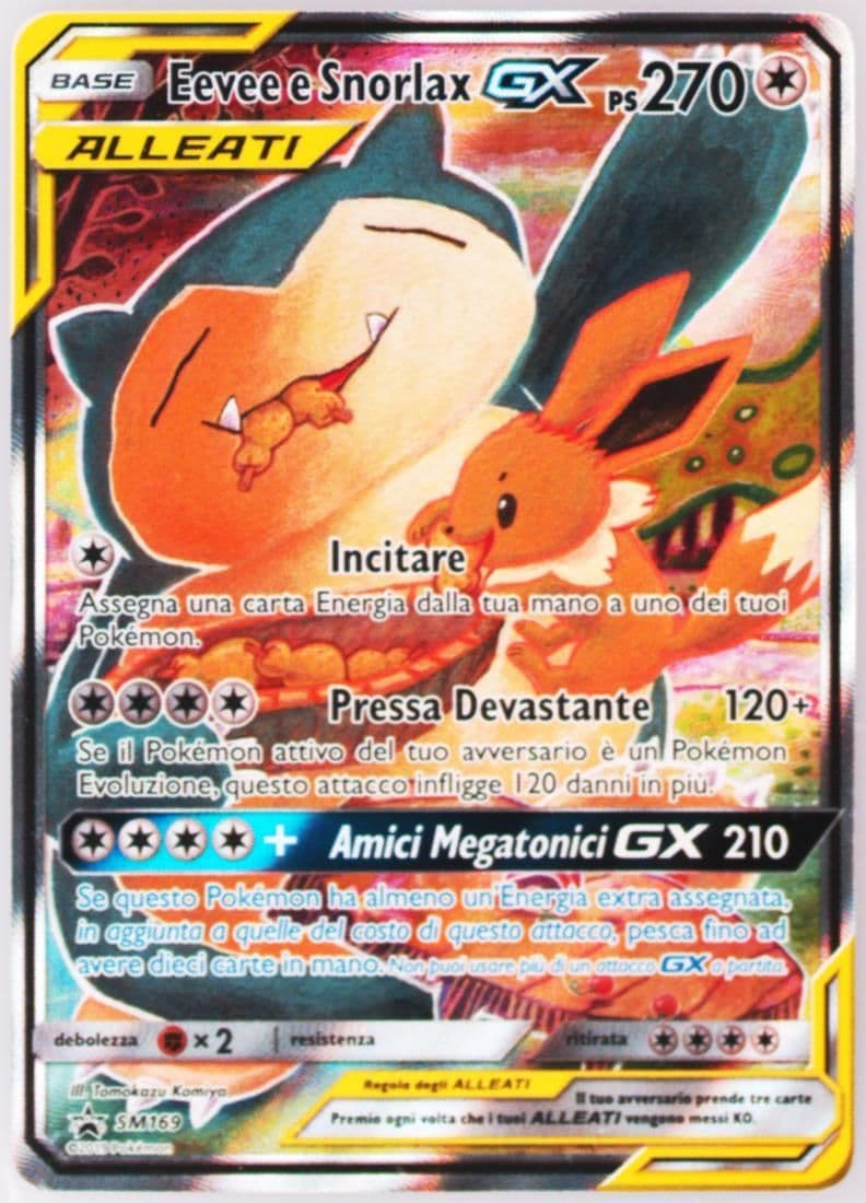 Full Art/Eevee E Snorlax GX Tag Team Tins-Italian (SM169) 2019 Pokemon SM Black Star Promo