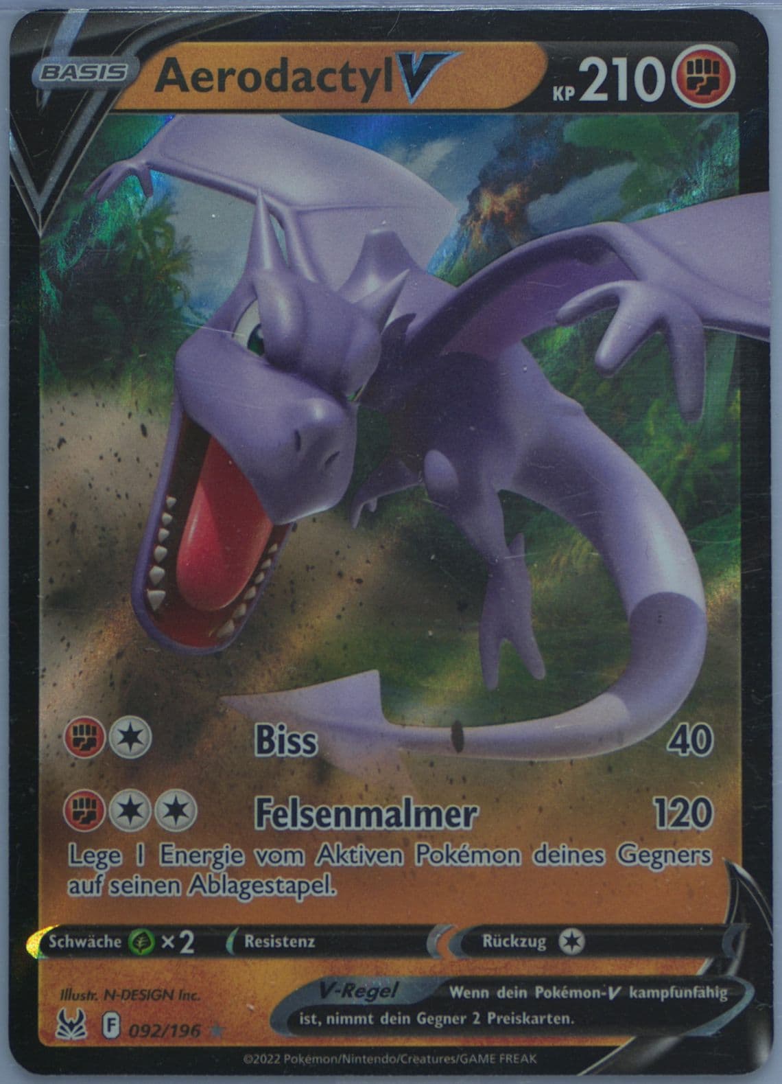 Aerodactyl V German (092) 2022 Pokemon Sword & Shield Lost Origin