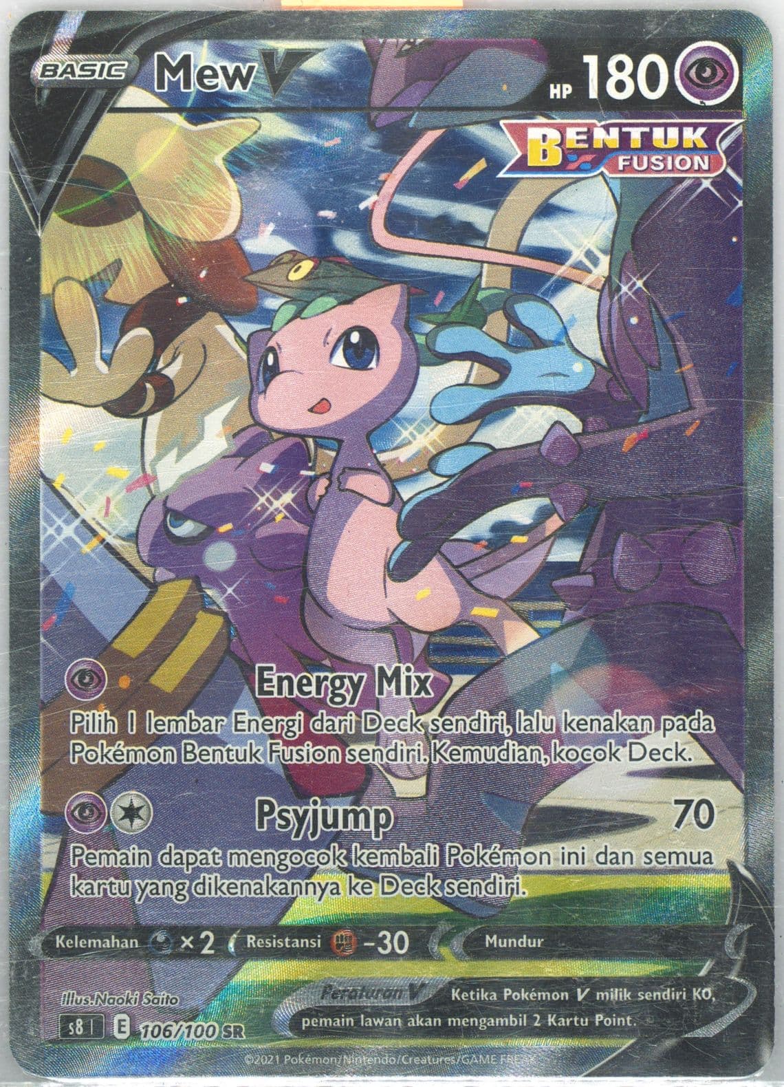 Full Art/Mew V (106) 2021 Pokemon Indonesian Sword & Shield Fusion Arts