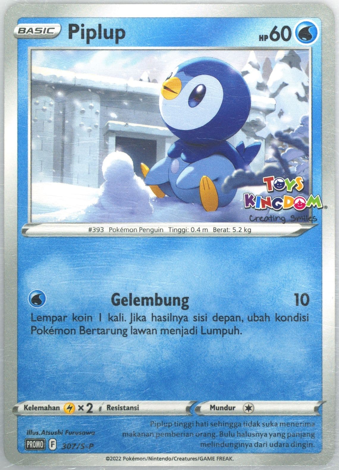 Piplup Toys Kingdom Card Purchase (307) 2022 Pokemon Indonesian S Promo