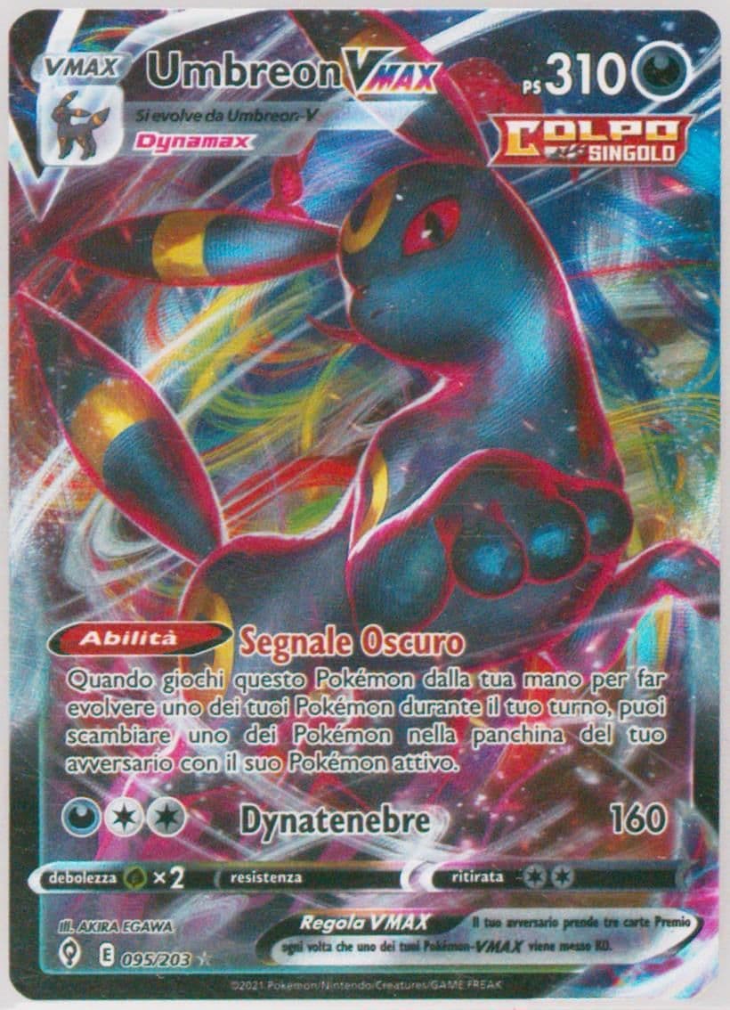 Full Art/Umbreon Vmax Italian (095) 2021 Pokemon Sword & Shield Evolving Skies