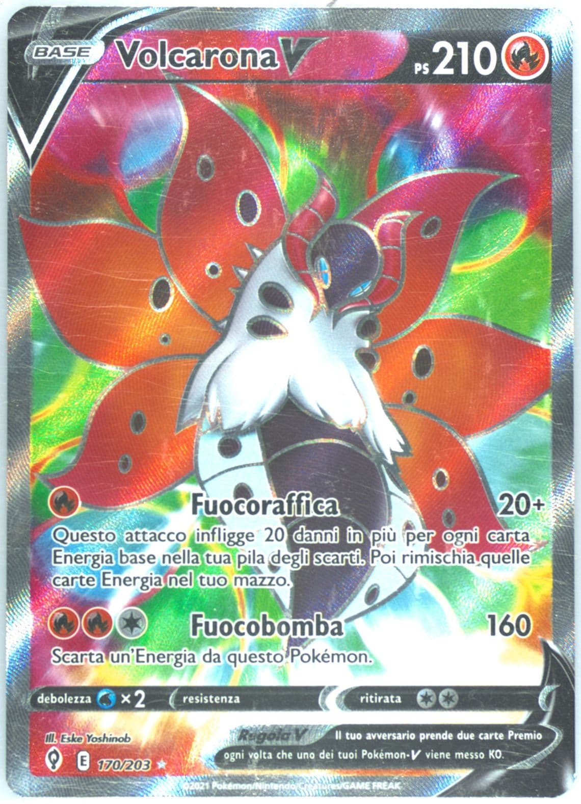 Full Art/Volcarona V Italian (170) 2021 Pokemon Sword & Shield Evolving Skies
