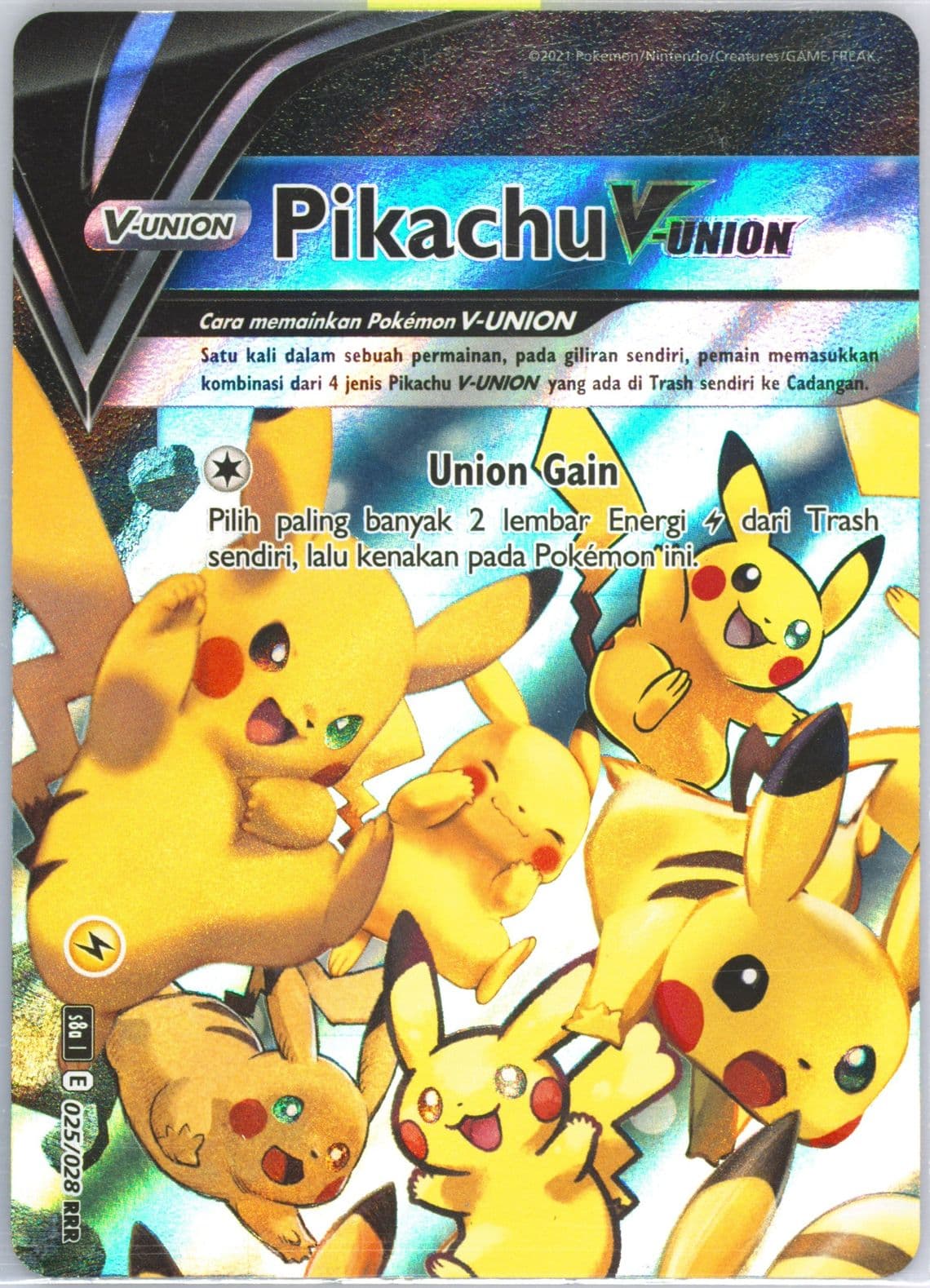 Pikachu V-Union (025) 2021 Pokemon Indonesian 25th Anniversary Collection