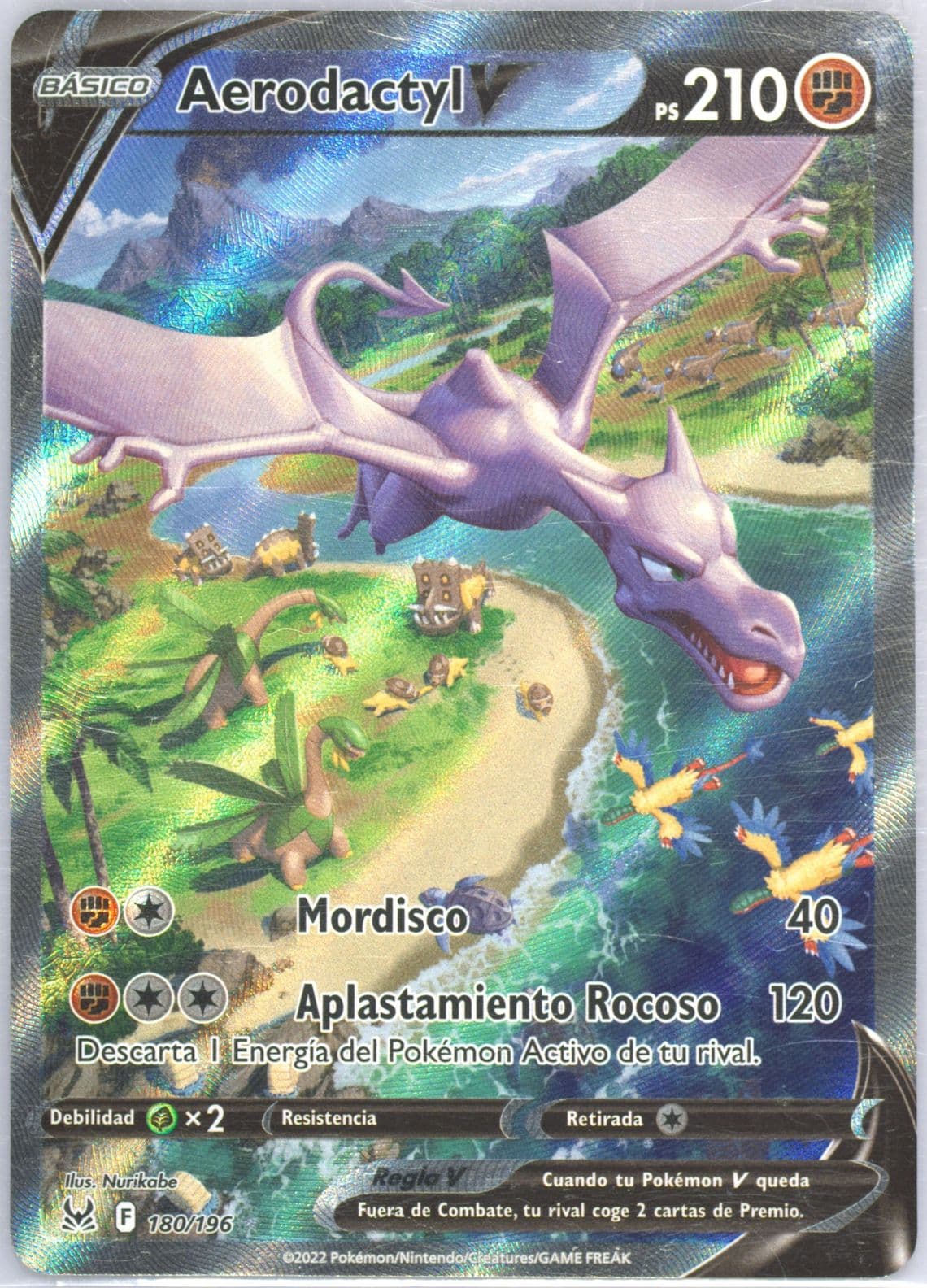 Full Art/Aerodactyl V Spanish (180) 2022 Pokemon Sword & Shield Lost Origin