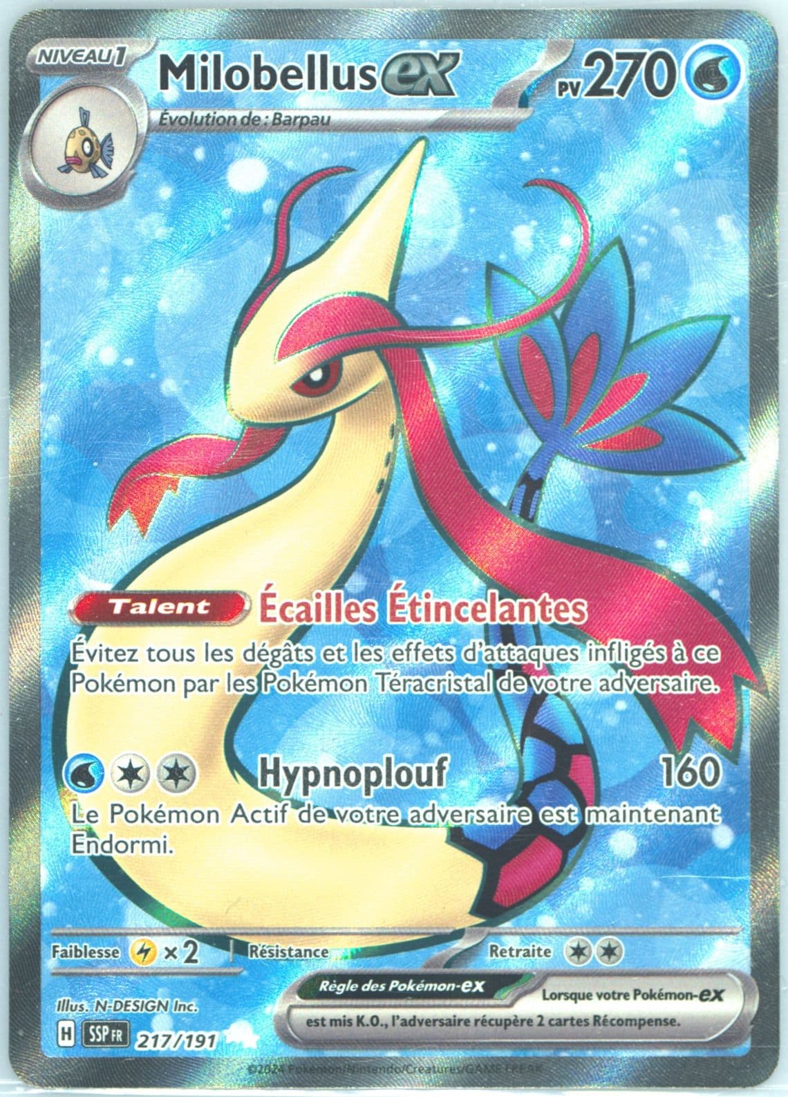 Milotic EX Ultra Rare (217) 2024 Pokemon French Ssp FR-Surging Sparks