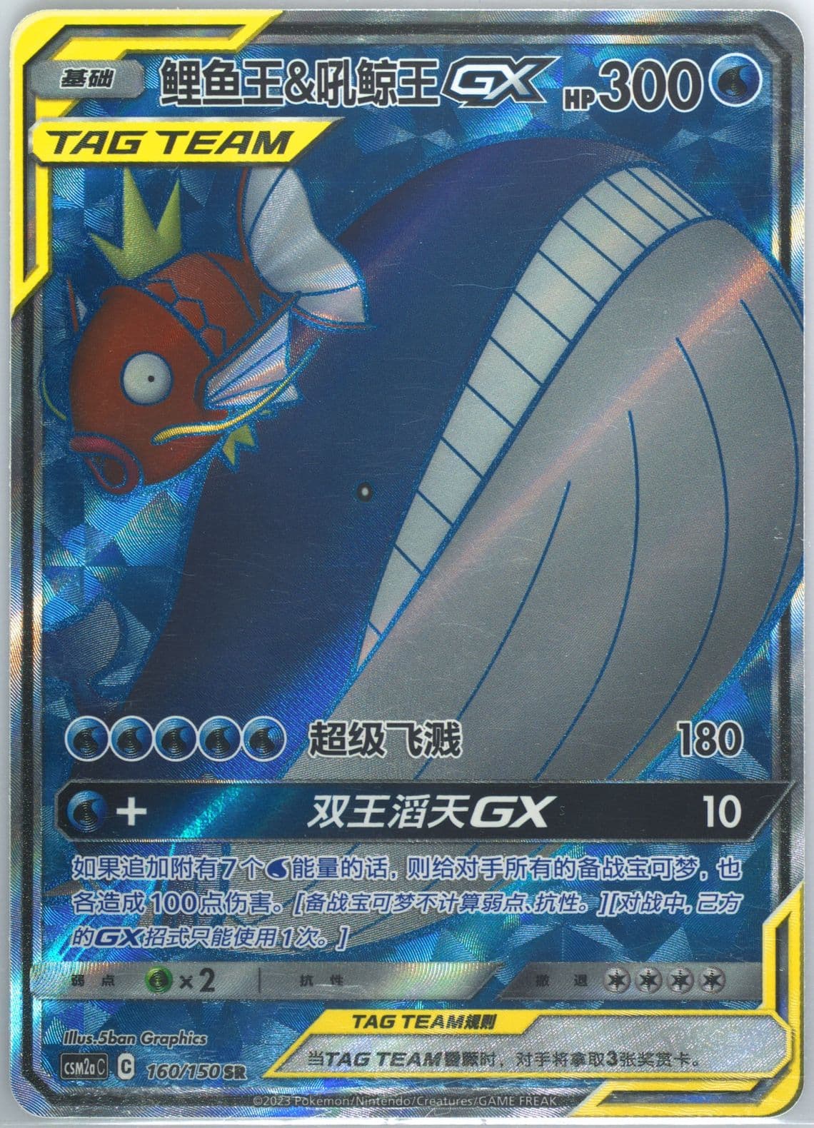 Magikarp & Wailord GX Super Rare (160) 2023 Pokemon Simplified Chinese Csm2a C-Shining Synergy: Shower