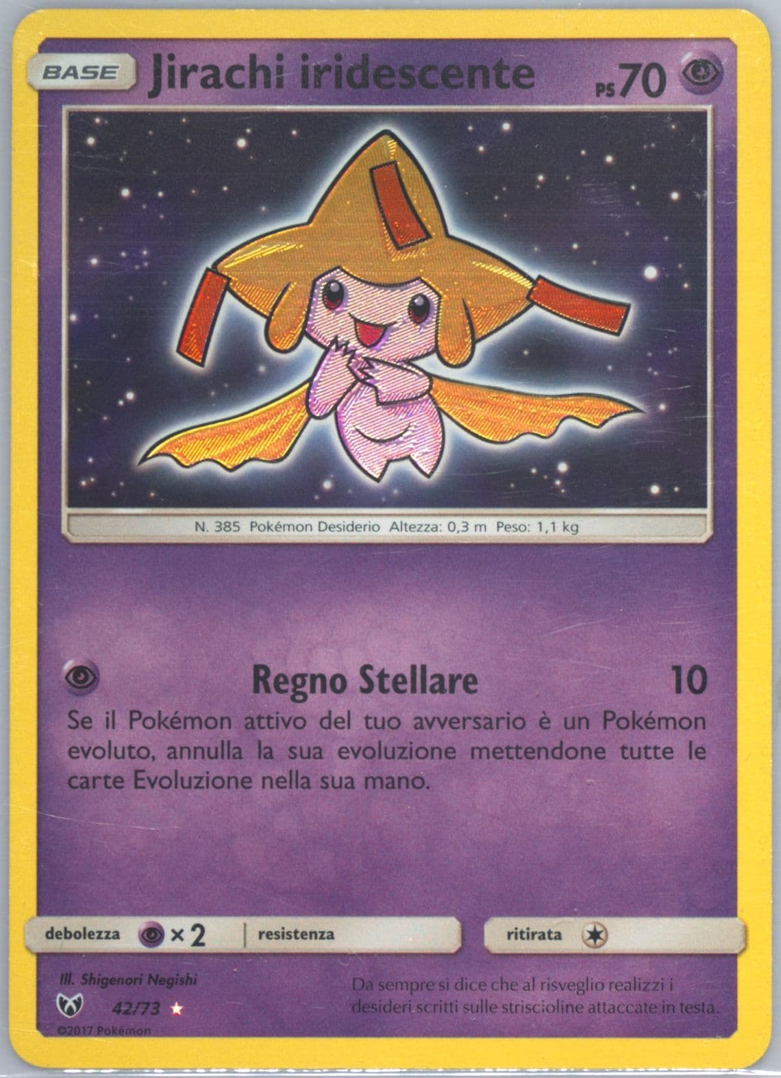 Jirachi Iridescente-Holo Italian (42) 2017 Pokemon Sun & Moon Shining Legends