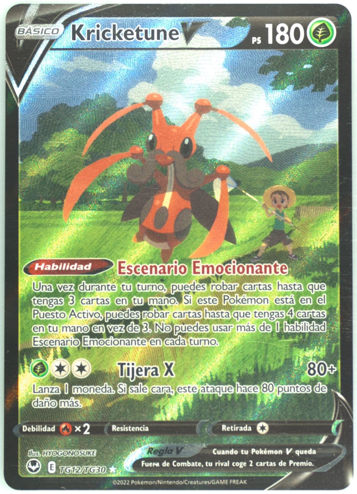 Full Art/Kricketune V Spanish (TG12) 2022 Pokemon Sword & Shield Silver Tempest