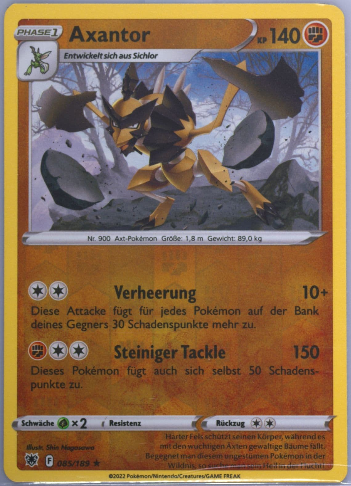 Axantor-Reverse Foil German (085) 2022 Pokemon Sword & Shield Astral Radiance