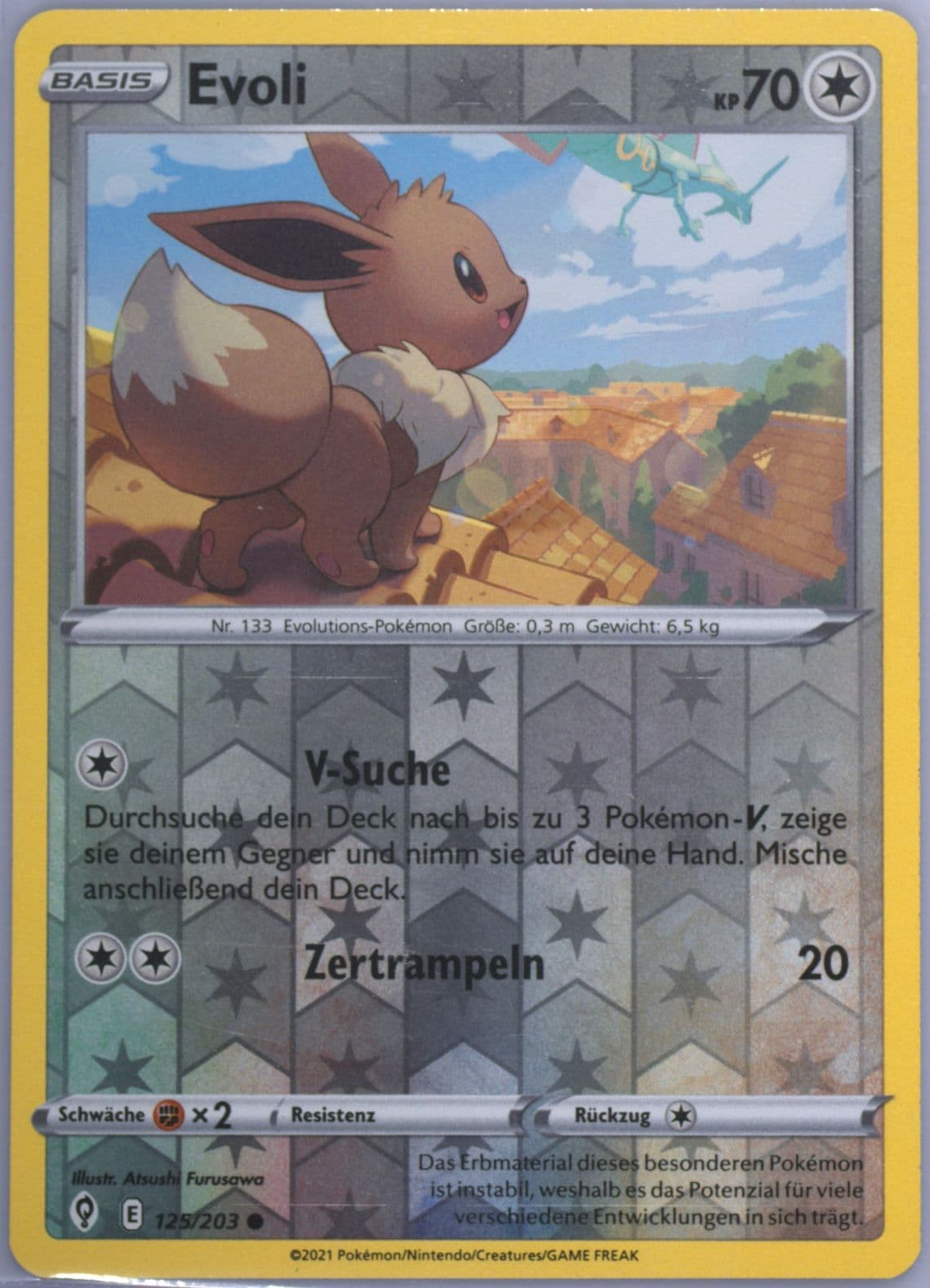 Evoli-Reverse Foil German (125) 2021 Pokemon Sword & Shield Evolving Skies