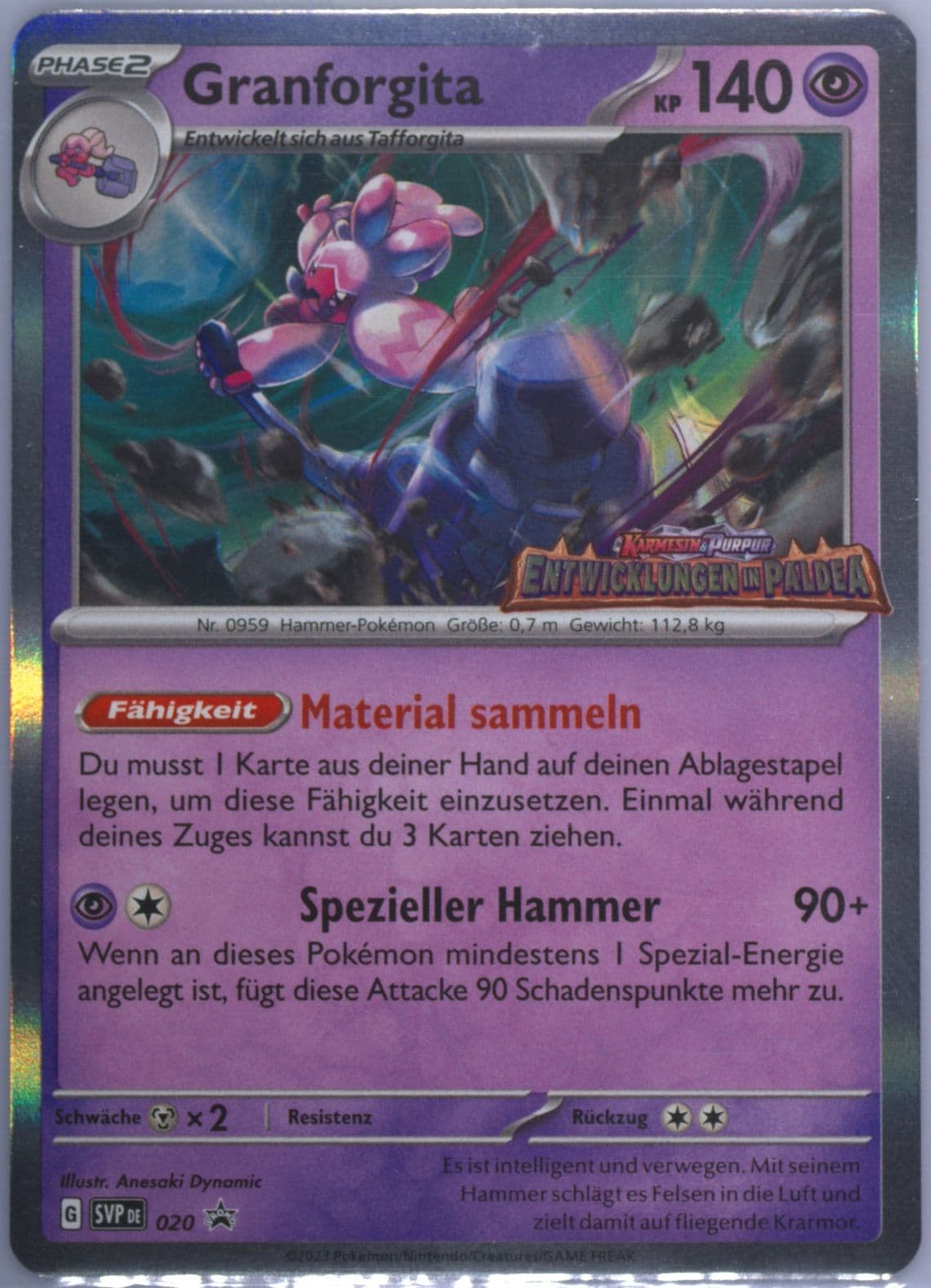 Tinkaton Paldea Evolved Prerelease (020) 2023 Pokemon German Svp de-SV Black Star Promo