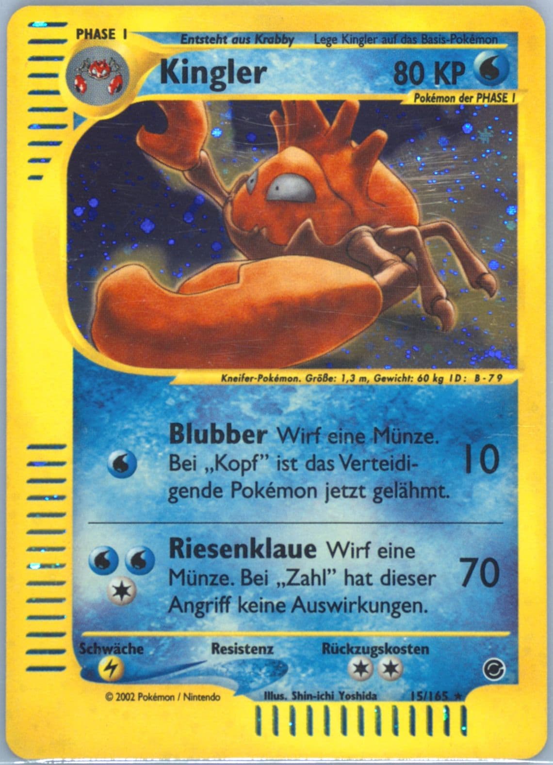 Kingler-Holo German (15) 2002 Pokemon Expedition