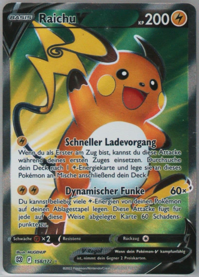 Full Art/Raichu V German (158) 2022 Pokemon Sword & Shield Brilliant Stars