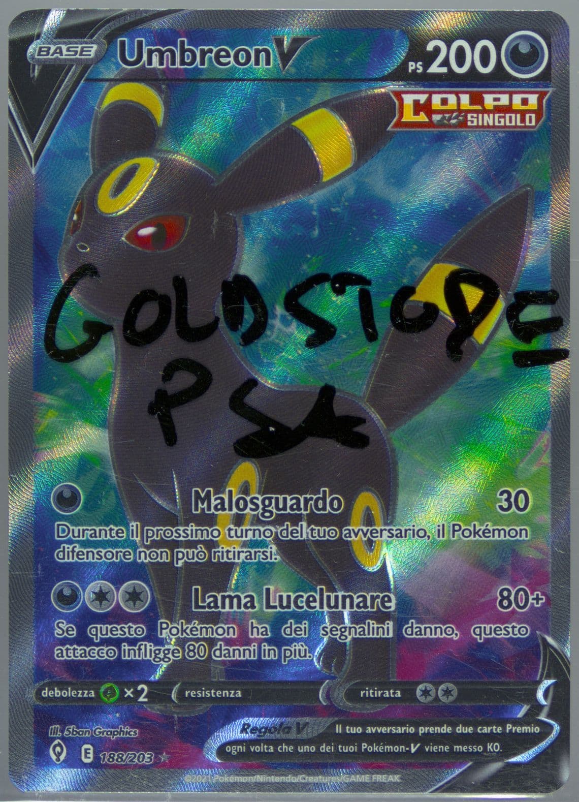 Full Art/Umbreon V Italian (188) 2021 Pokemon Sword & Shield Evolving Skies