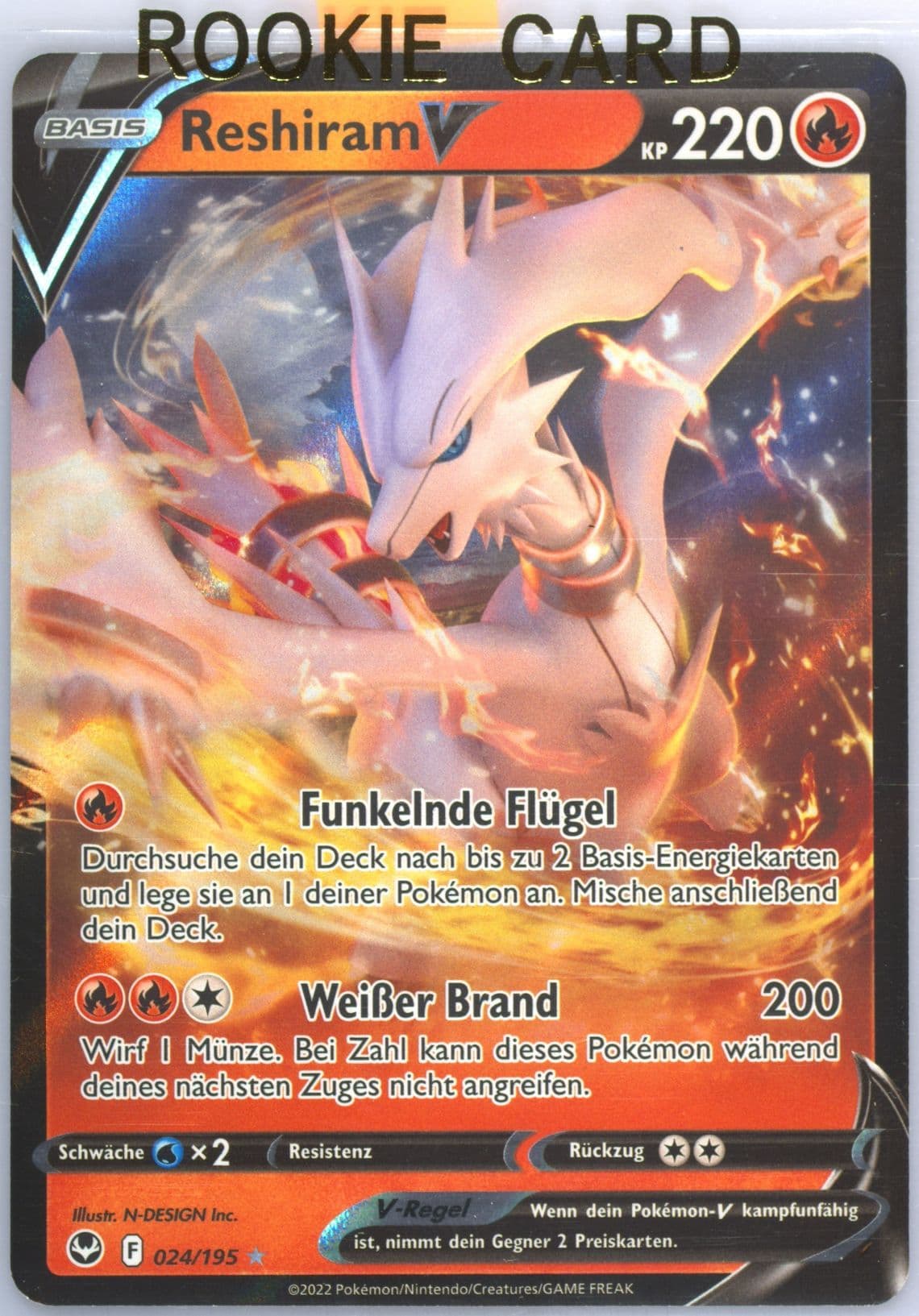 Reshiram V German (024) 2022 Pokemon Sword & Shield Silver Tempest