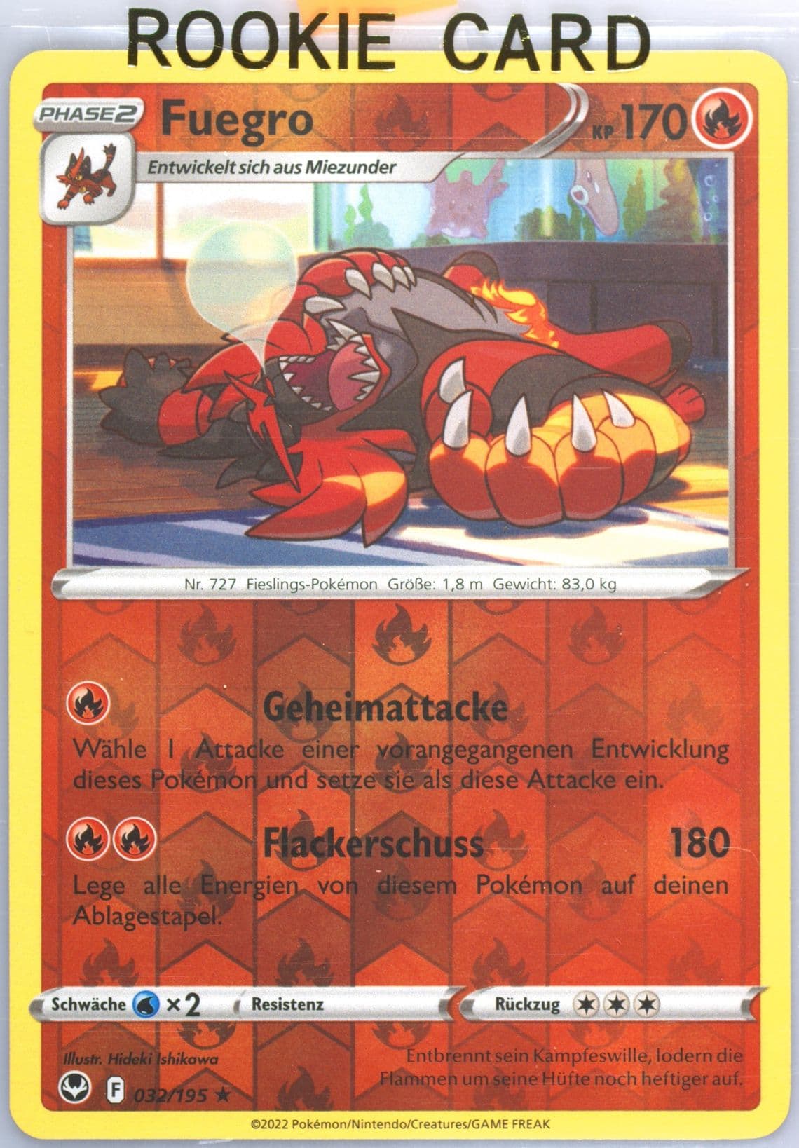 Fuegro-Reverse Foil (032) 2022 Pokemon Sword & Shield Silver Tempest