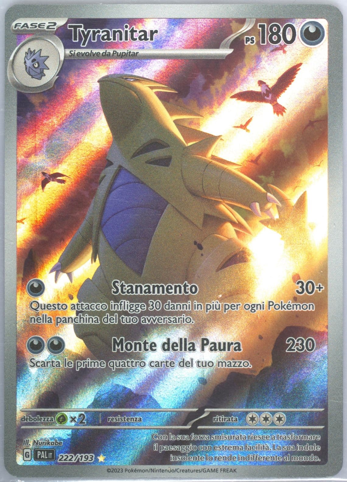 Tyranitar Illustration Rare (222) 2023 Pokemon Italian Pal It-Paldea Evolved