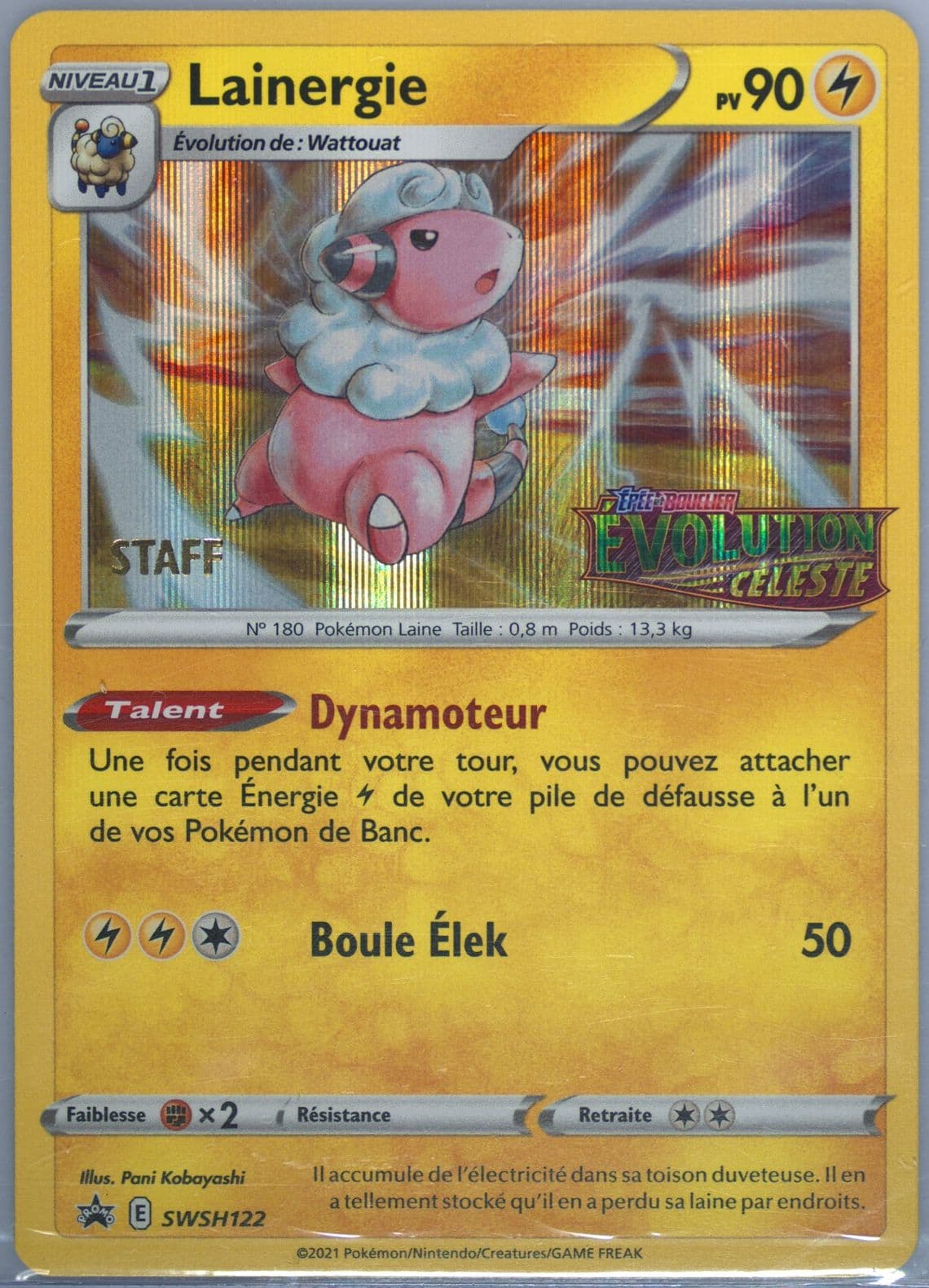 Lainergie-Holo Prerelease-Staff-French (122) 2023 Pokemon Swsh Black Star Promo