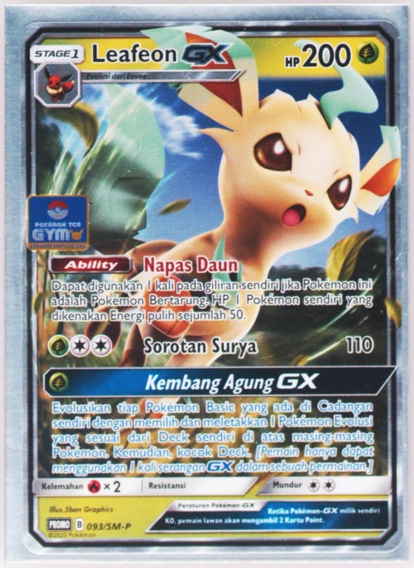 Leafeon GX Pokemon Gym Prize (093) 2020 Pokemon Indonesian SM Promo