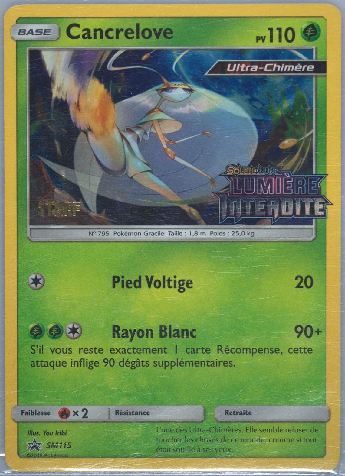Cancrelove-Holo Forbidden Light Prerelease-Staff-French (SM115) 2018 Pokemon SM Black Star Promo
