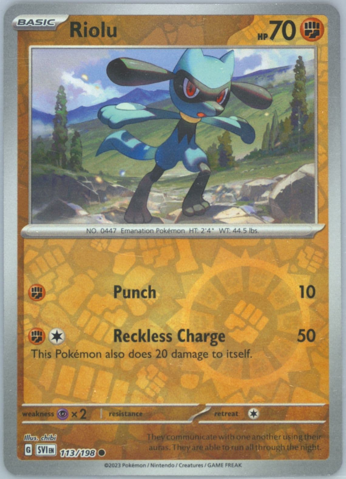 Riolu Reverse Holo (113) 2023 Pokemon Svi EN-Scarlet & Violet