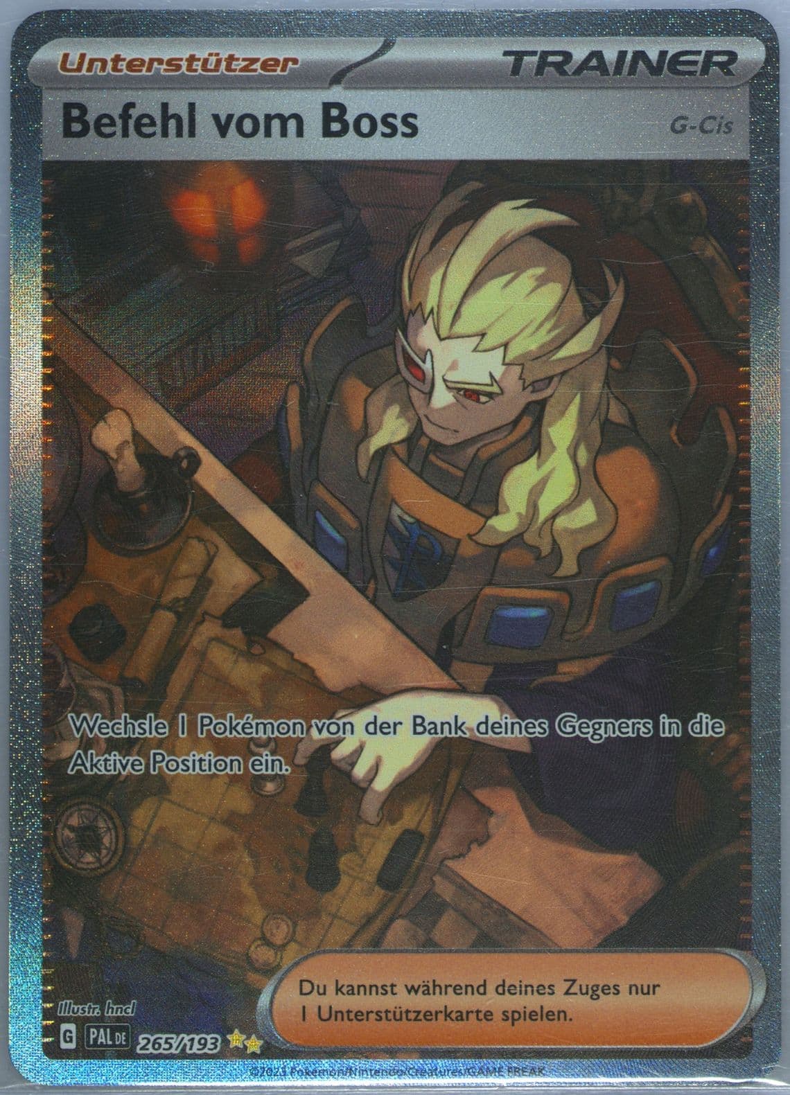 Boss's Orders Special Illustration Rare (265) 2023 Pokemon German Pal de-Paldea Evolved