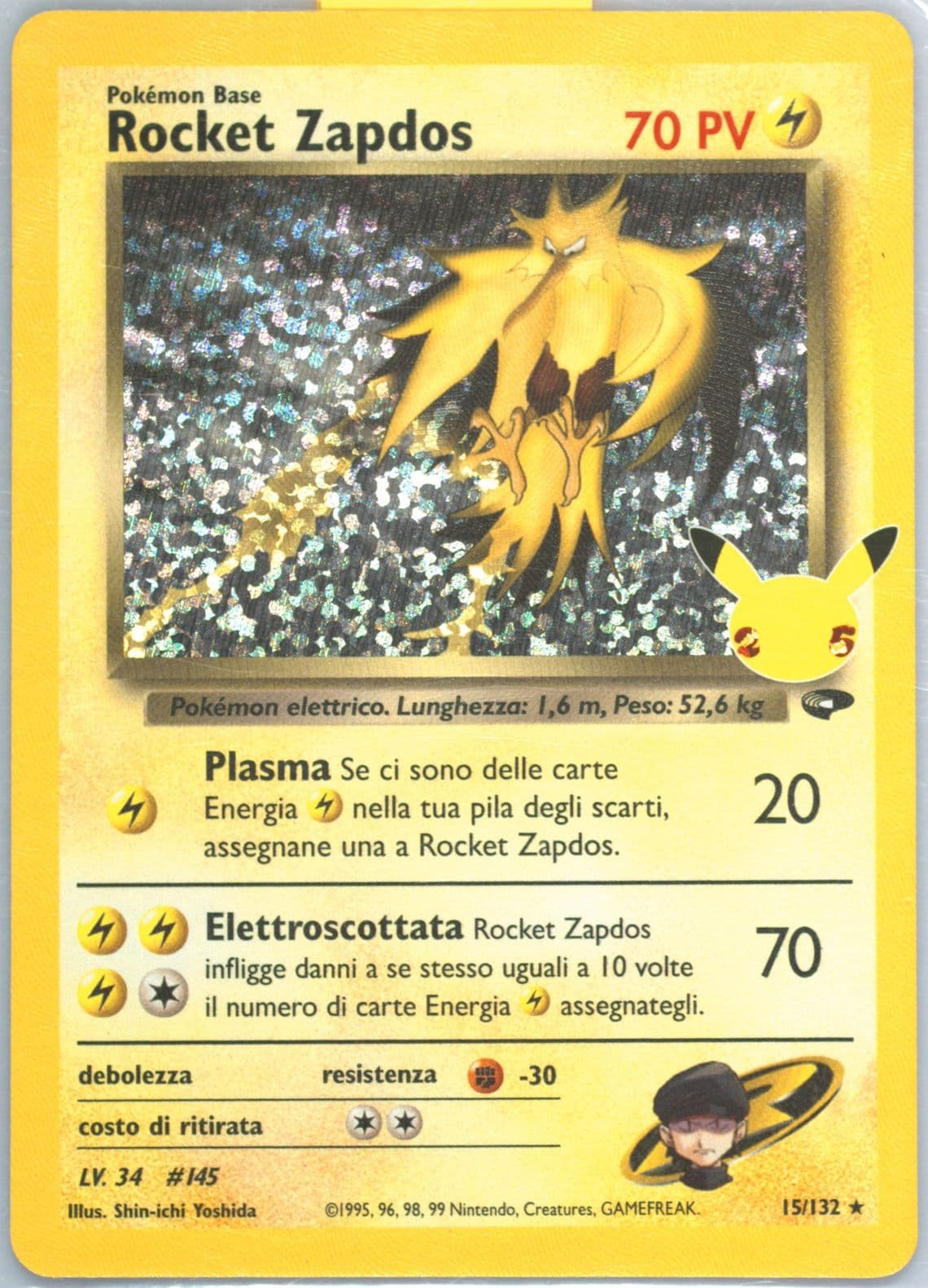 Rocket's Zapdos-Holo Italian (15) 2021 Pokemon Celebrations Classic Collection