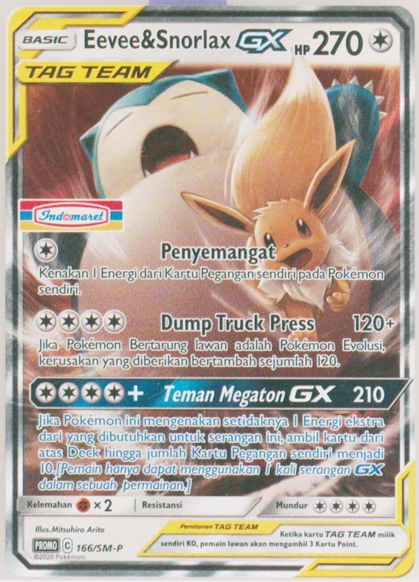 Eevee & Snorlax GX Indomaret Booster Pack (166) 2020 Pokemon Indonesian SM Promo