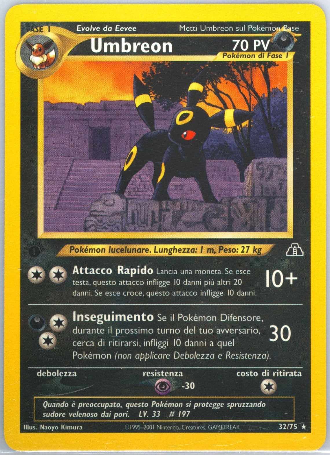 Umbreon Italian-1st Edition (32) 2001 Pokemon Neo Discovery