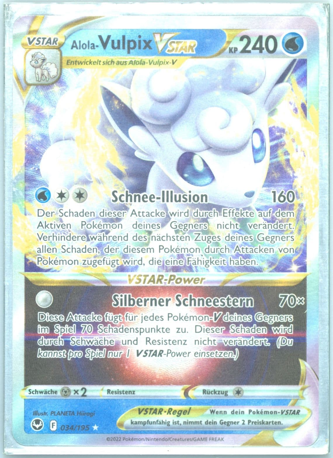 Alola-Vulpix Vstar German (034) 2022 Pokemon Sword & Shield Silver Tempest