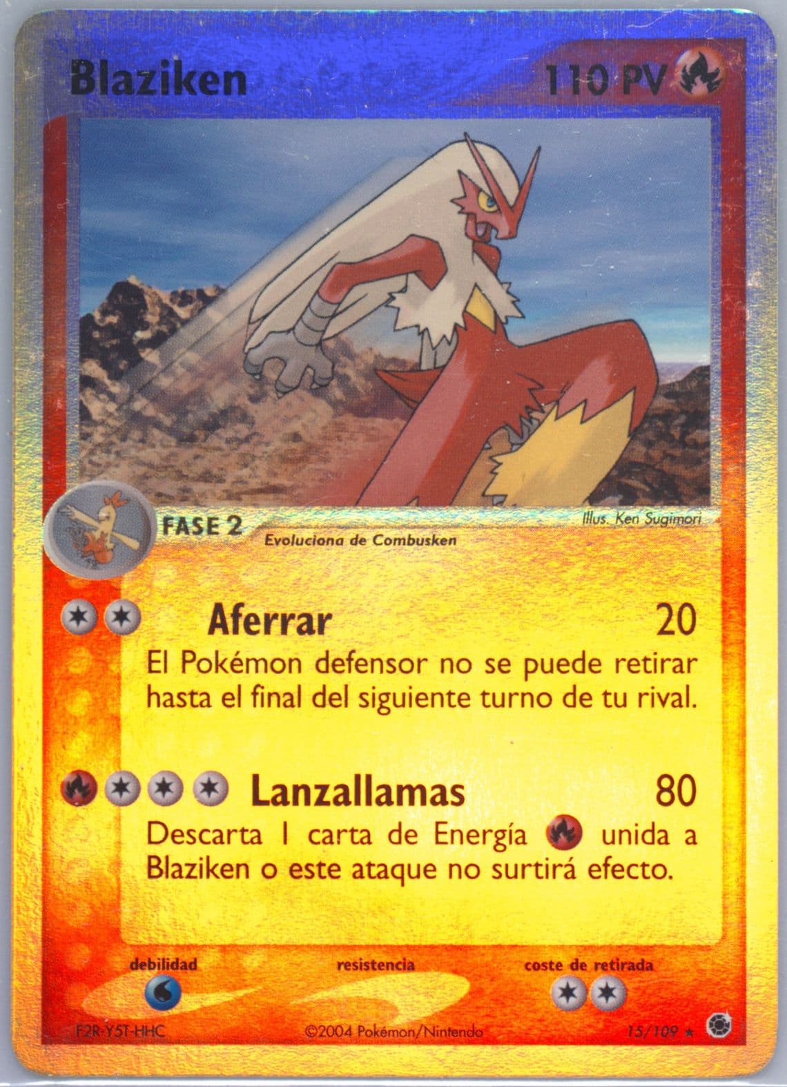 Blaziken-Reverse Foil (15) 2004 Pokemon Spanish EX Ruby & Sapphire