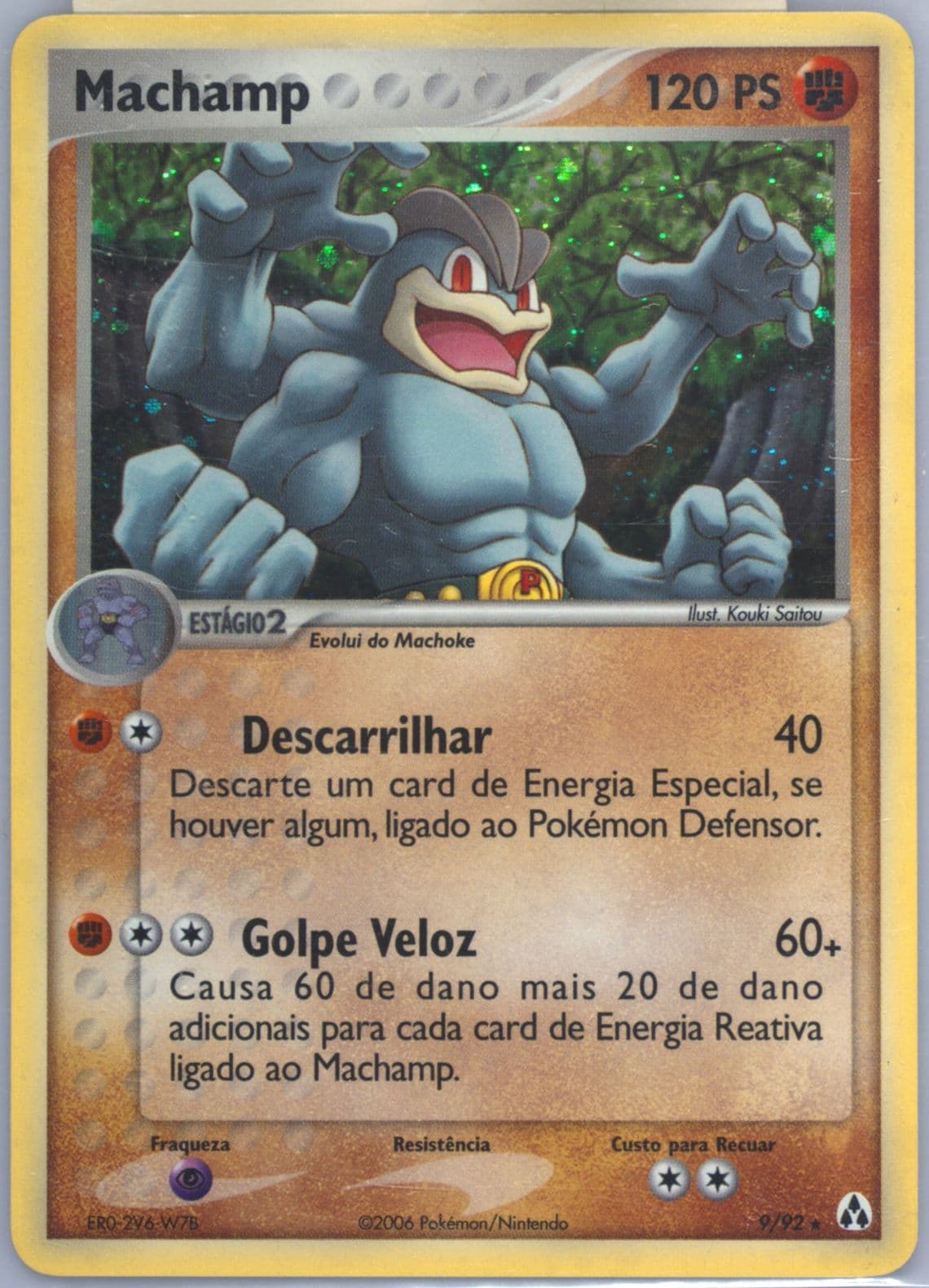 Machamp-Holo (9) 2007 Pokemon Portuguese EX Legend Maker