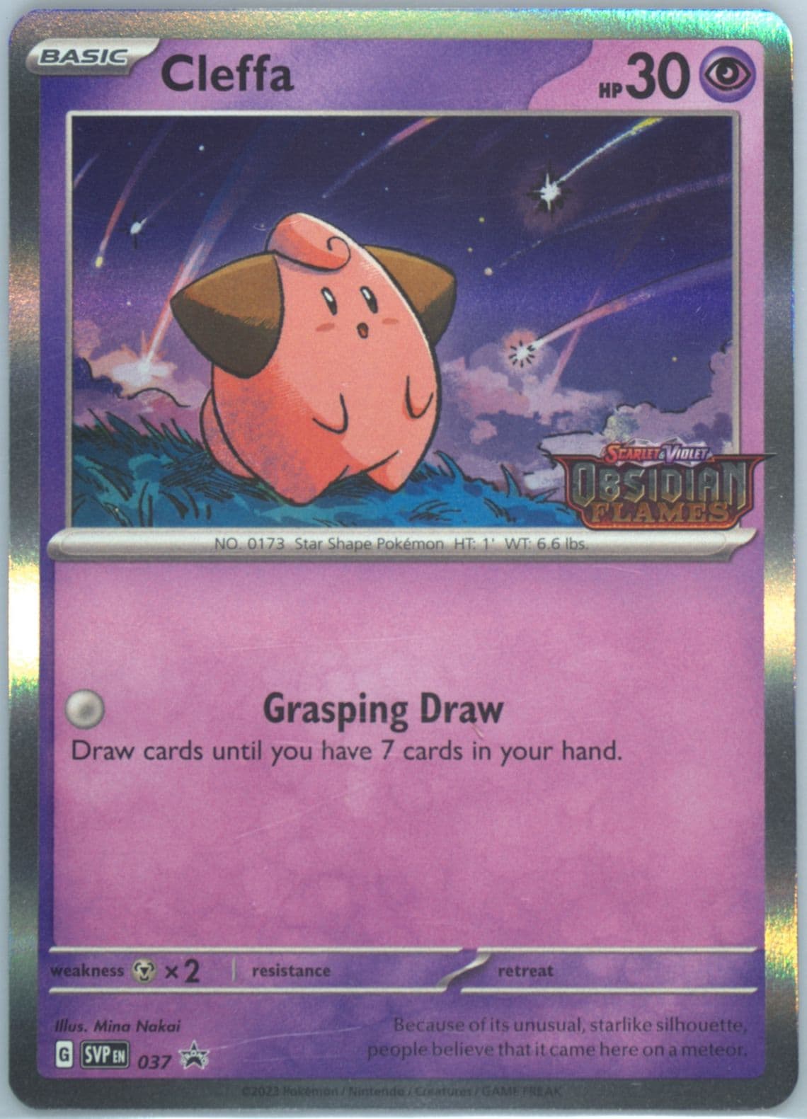 Cleffa Obsidian Flames Prerelease (037) 2023 Pokemon Svp EN-SV Black Star Promo
