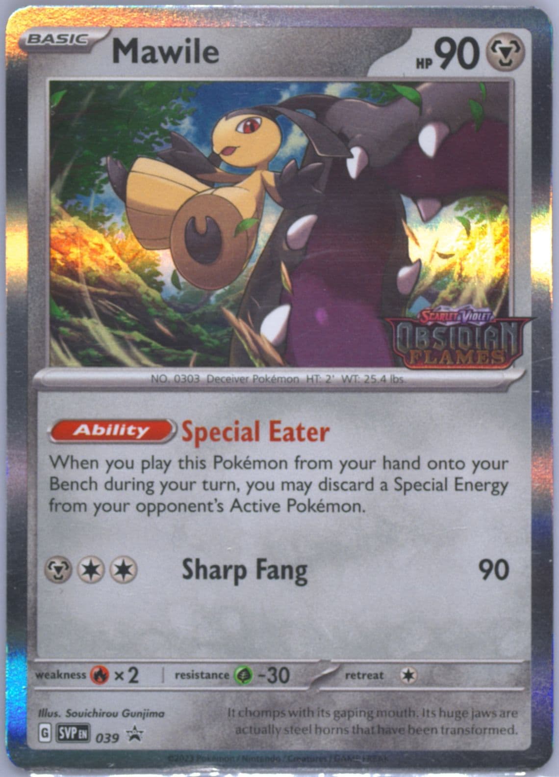 Mawile Obsidian Flames Prerelease (039) 2023 Pokemon Svp EN-SV Black Star Promo