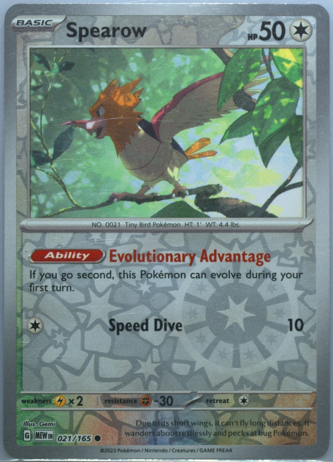 Spearow Reverse Holo (021) 2023 Pokemon Mew EN-151