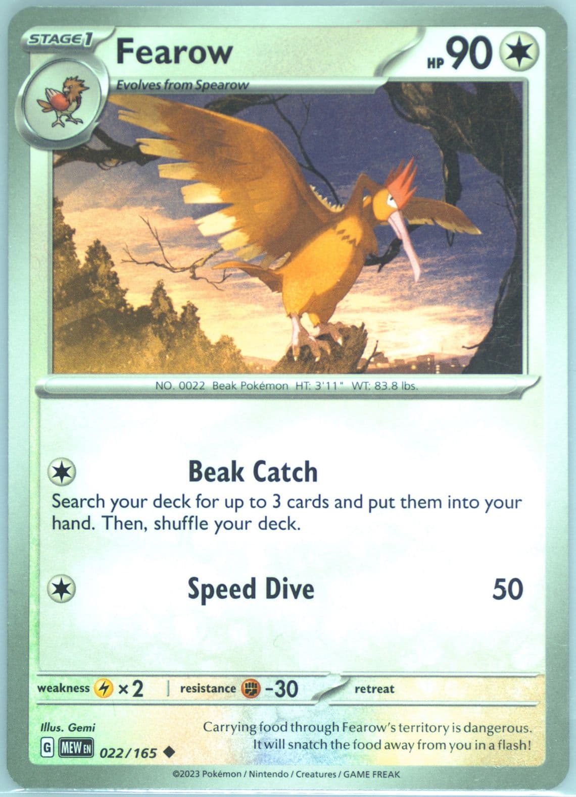 Fearow (022) 2023 Pokemon Mew EN-151
