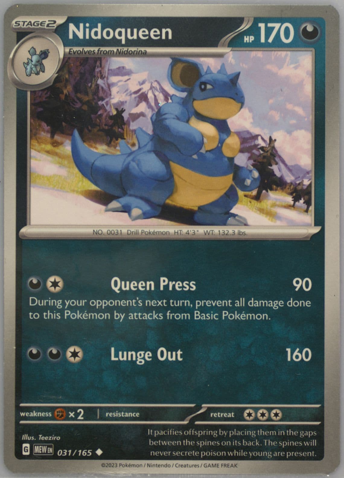 Nidoqueen (031) 2023 Pokemon Mew EN-151