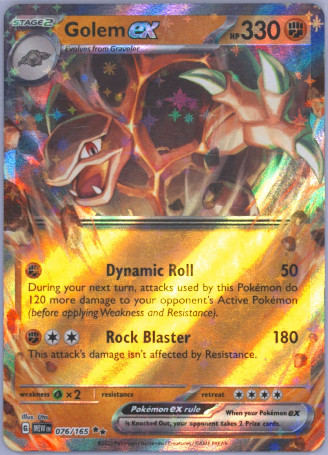 Golem EX (076) 2023 Pokemon Mew EN-151
