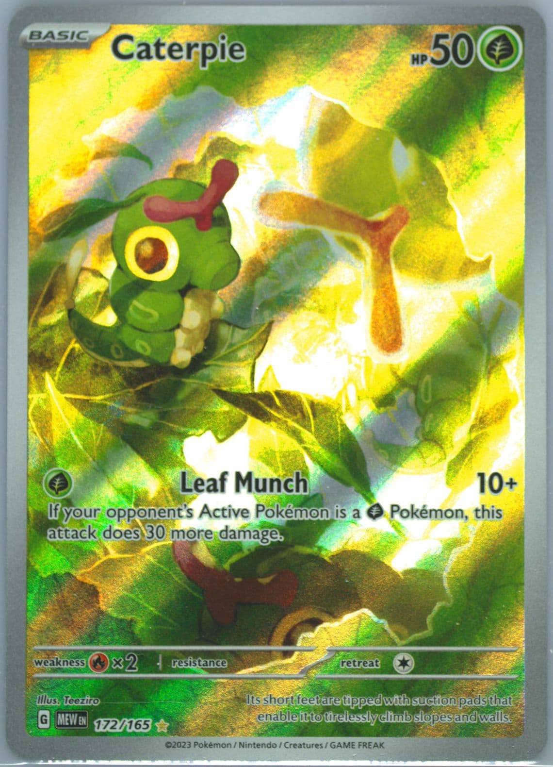 Caterpie Illustration Rare (172) 2023 Pokemon Mew EN-151