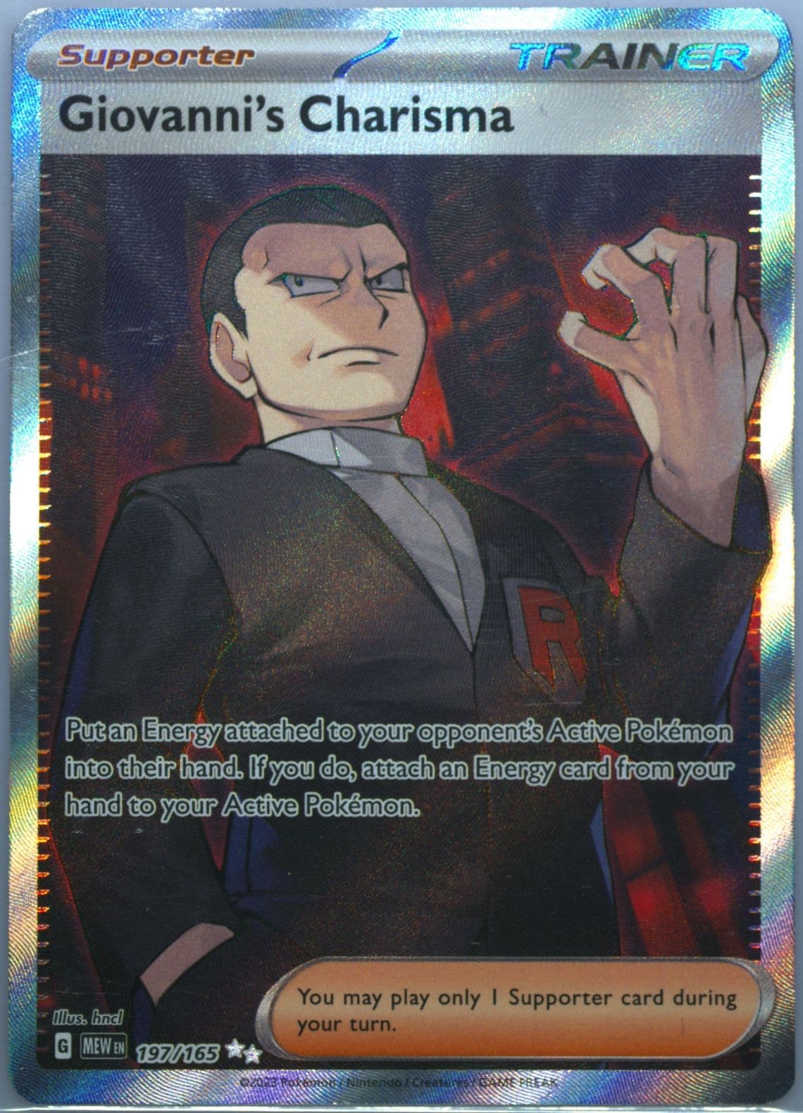 Giovanni's Charisma Ultra Rare (197) 2023 Pokemon Mew EN-151