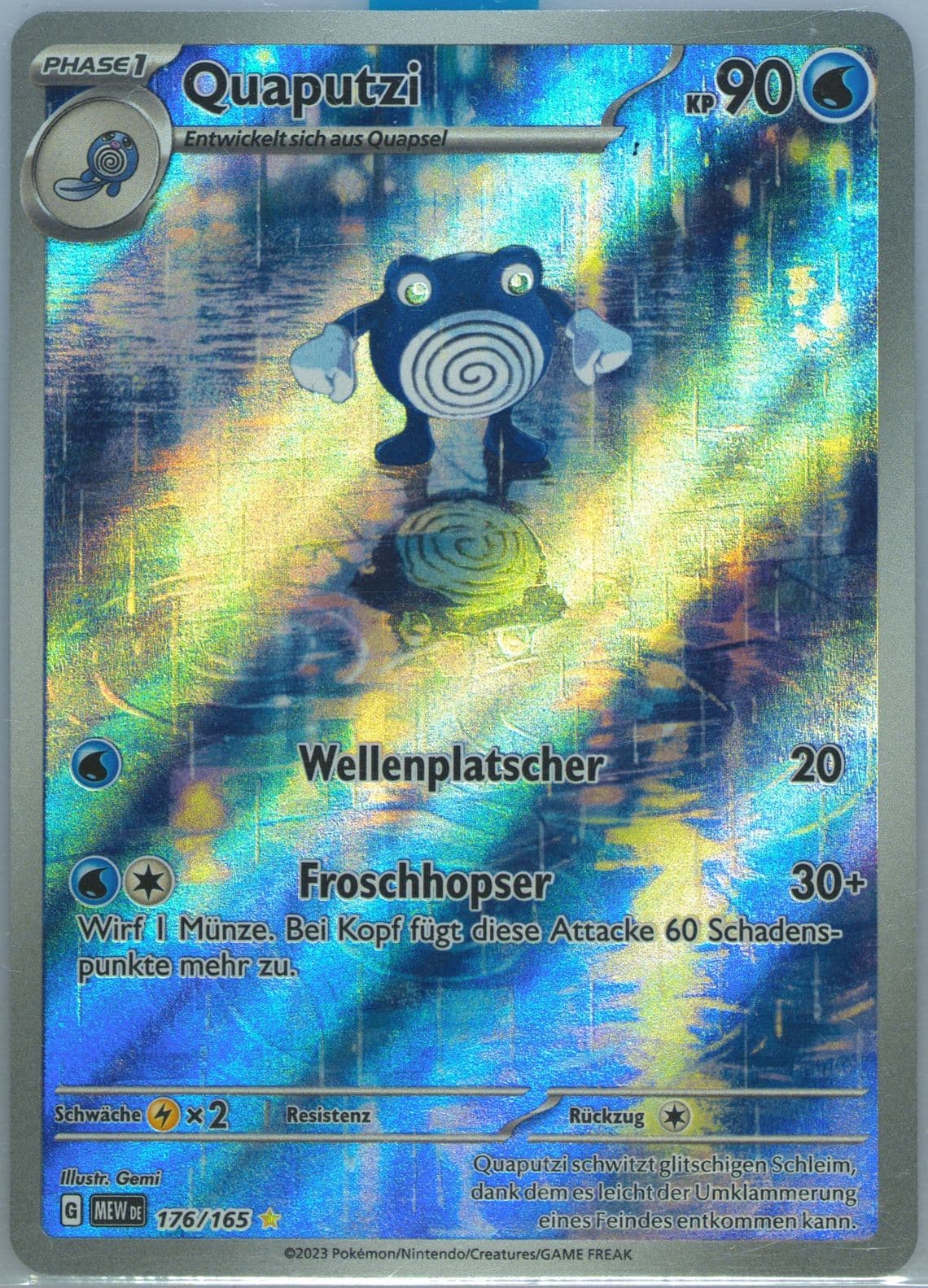 Poliwhirl Illustration Rare (176) 2023 Pokemon German Mew de-151