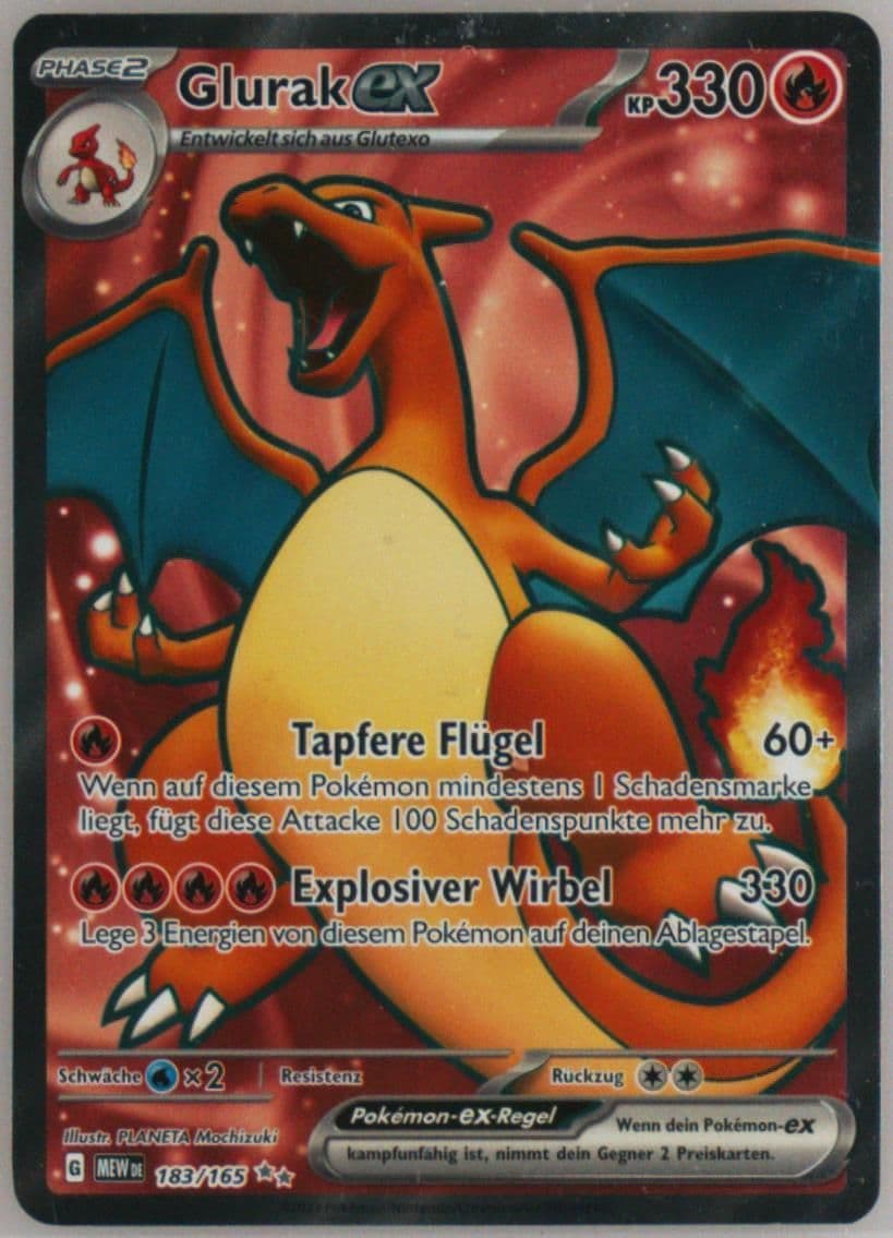 Charizard EX Ultra Rare (183) 2023 Pokemon German Mew de-151