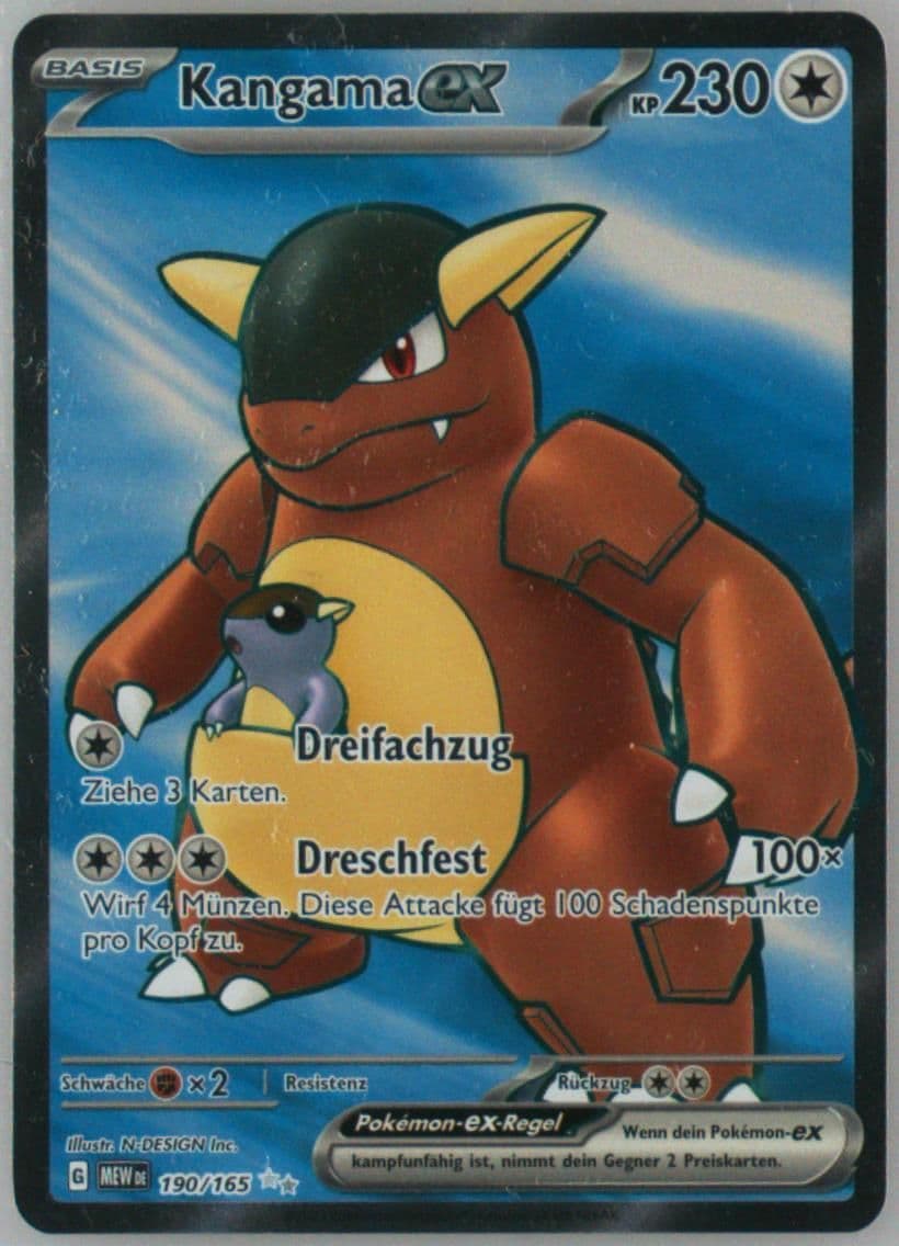 Kangaskhan EX Ultra Rare (190) 2023 Pokemon German Mew de-151