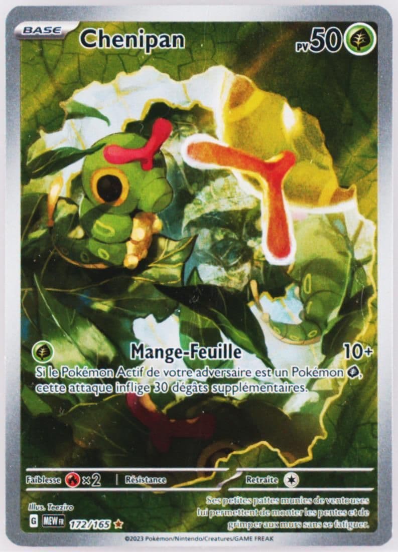 Caterpie Illustration Rare (172) 2023 Pokemon French Mew FR-151