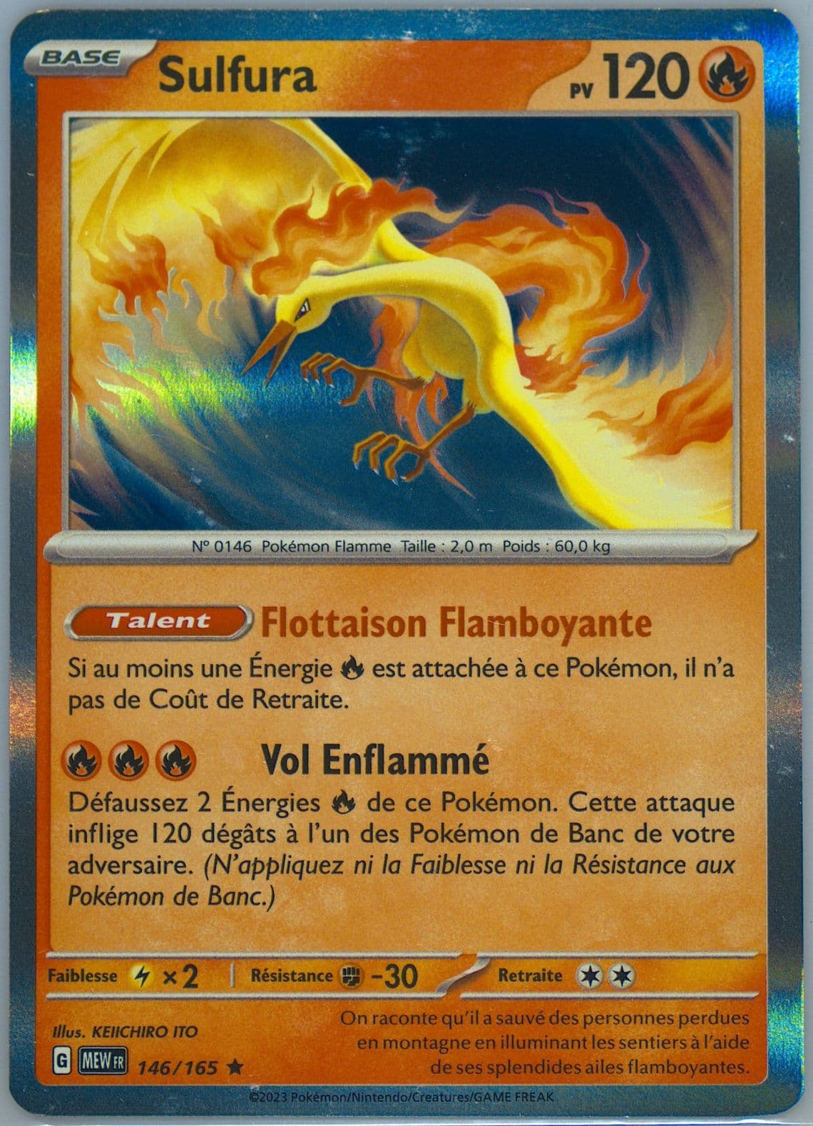Moltres (146) 2023 Pokemon French Mew FR-151