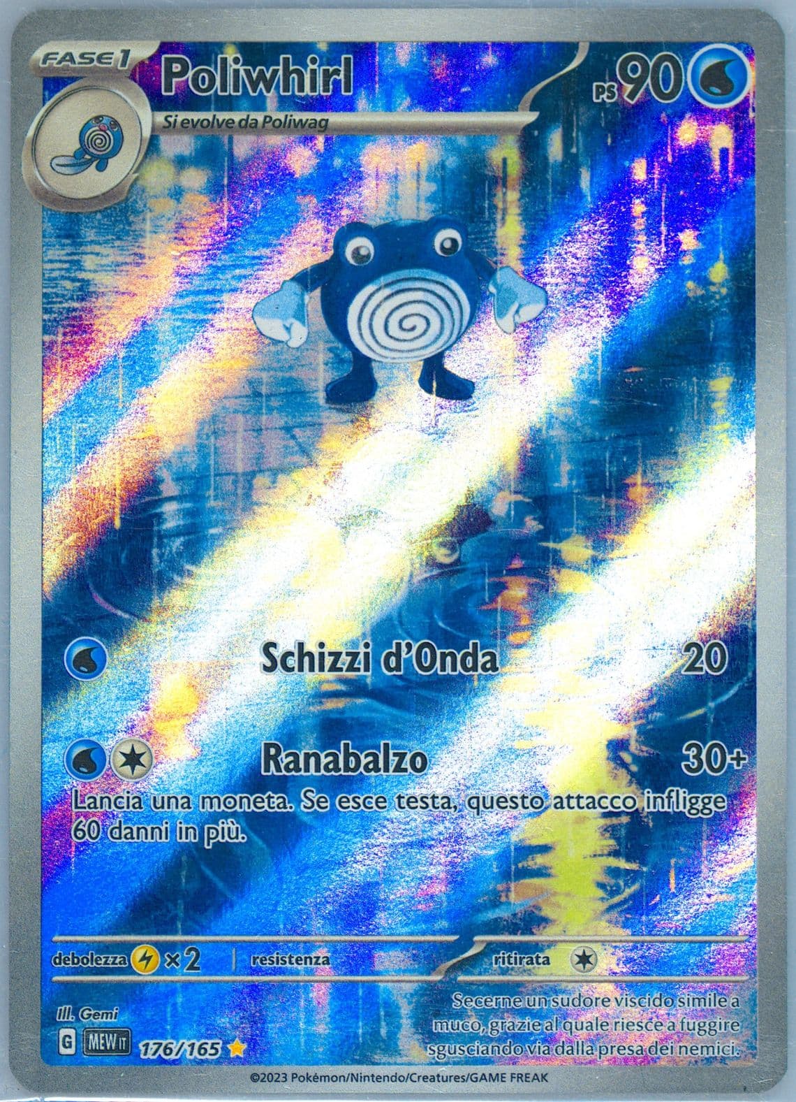 Poliwhirl Illustration Rare (176) 2023 Pokemon Italian Mew It-151